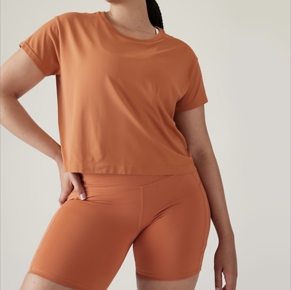 🌸 Athleta Ether Seamless Tee in Sunbaked Clay NWT - Picture 1 of 16